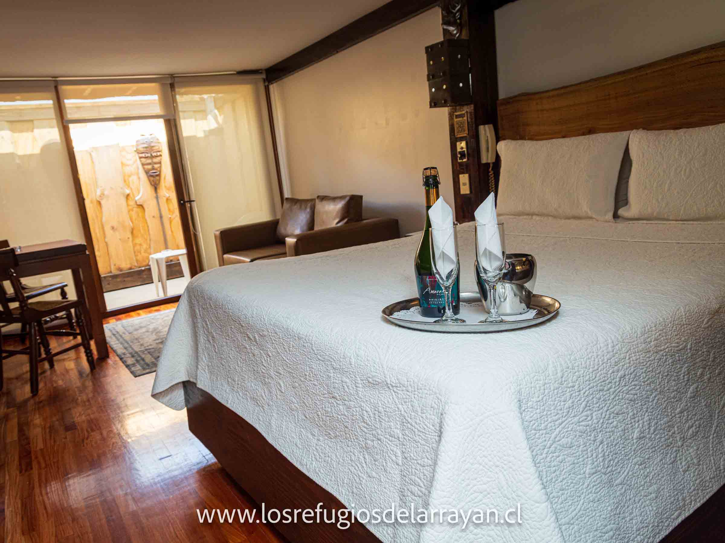 Cama con espumante
